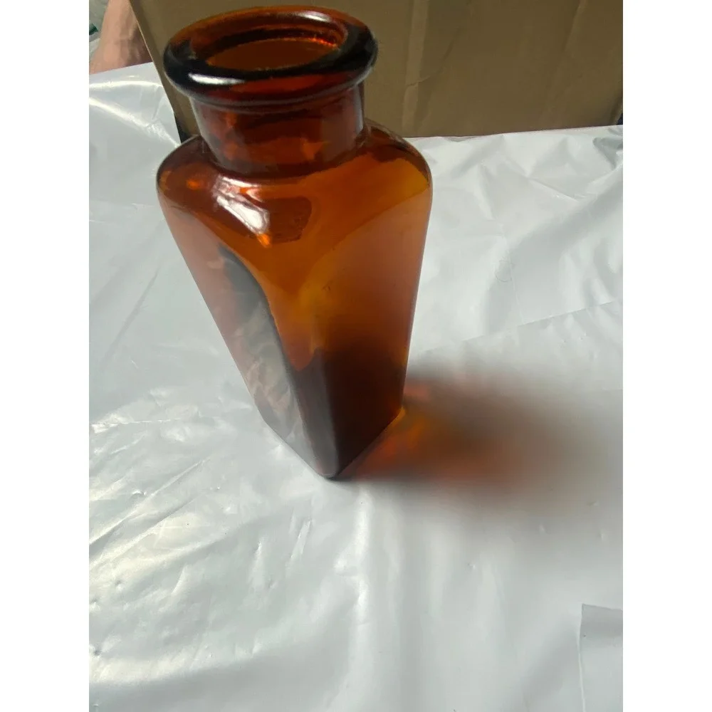 Vintage MCM Amber Brown Glass Vase Flared Rim Mid Century Modern Decor